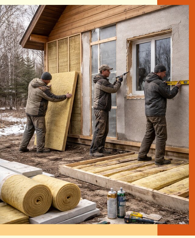 Утепление дачного дома в Коркино от 4931 руб/м2 — недорого | ТепломастерКрк