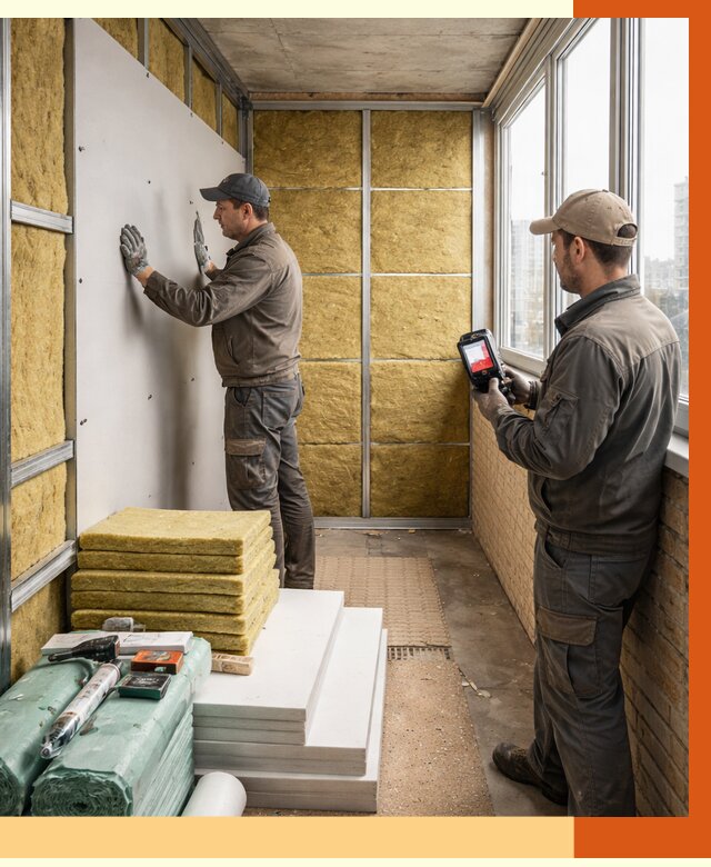 Утепление балкона в Коркине от 4671 руб. под ключ | ТепломастерКрк