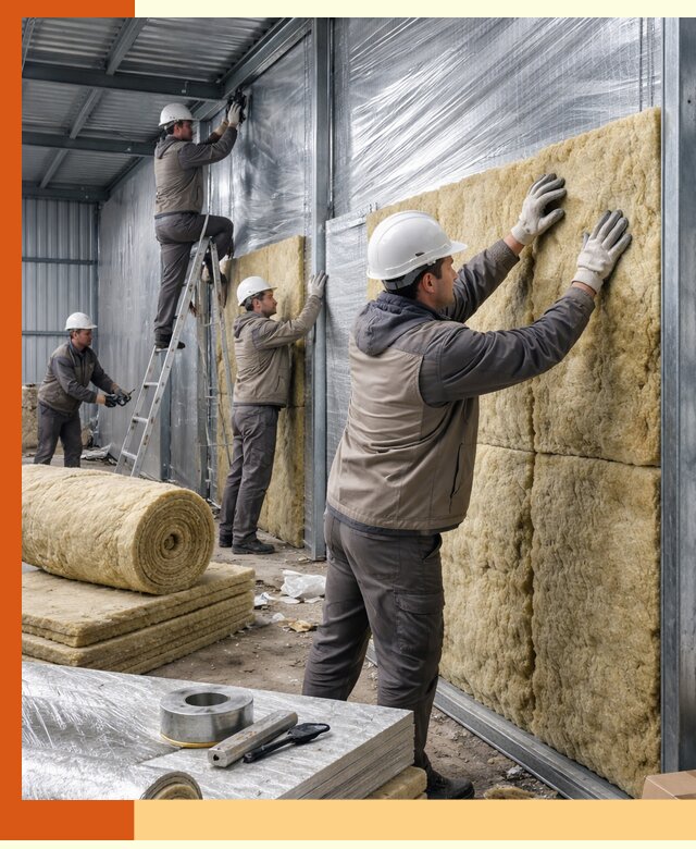 Утепление металлического склада в Коркино: теплоизоляция и герметизация