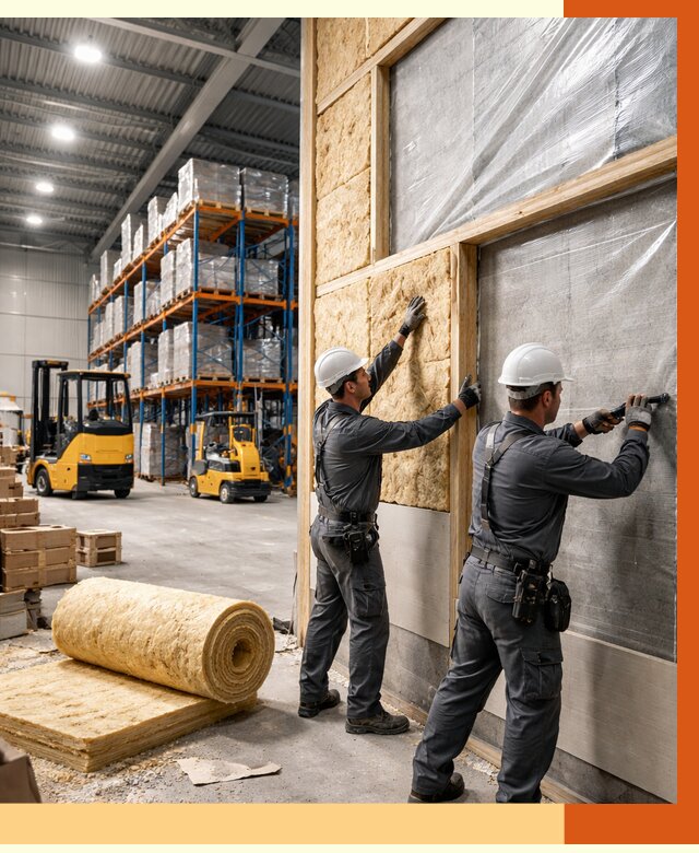 Утепление склада с техникой в Коркино от 4360 руб./м2 — комплексно под ключ | ТепломастерКрк