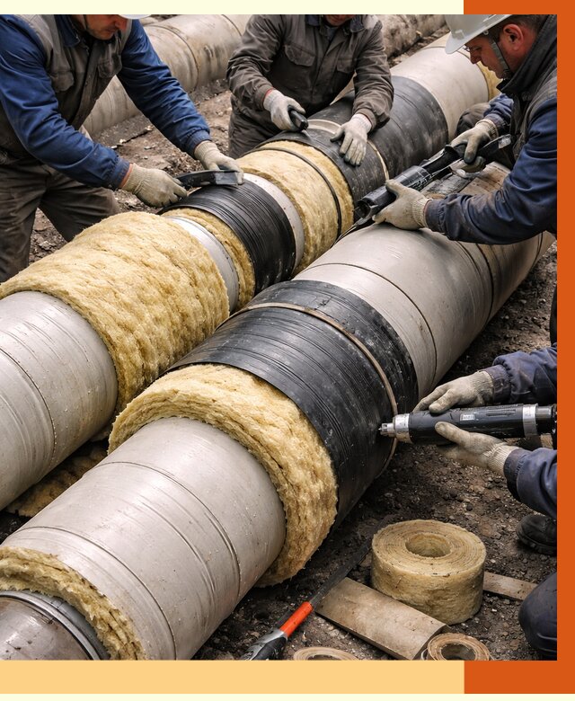 Утепление трубопровода в Коркино под ключ от 1920 руб. — надежно и выгодно | ТепломастерКрк