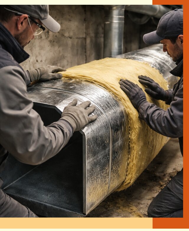 Утепление воздуховодов в Коркино от 4360 руб. — теплоизоляция вентиляции | ТепломастерКрк