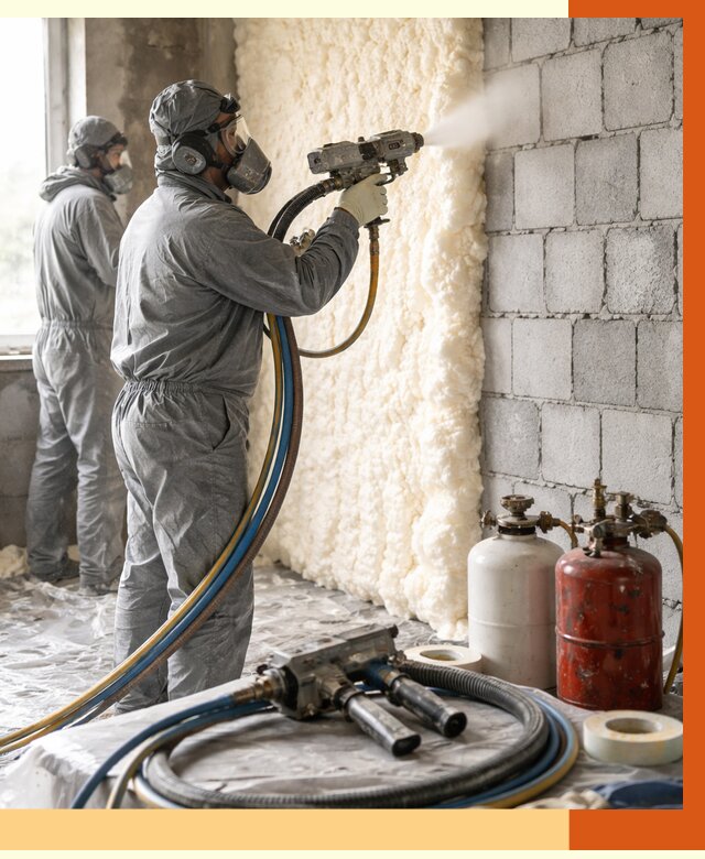 Утепление блочной стены ППУ в Коркино от 4412 руб./м² — ТепломастерКрк