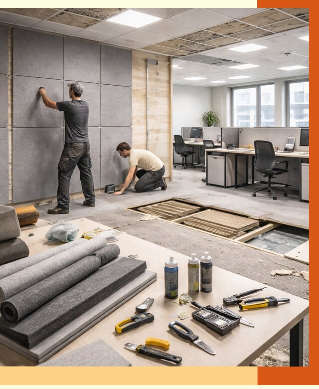 Профессиональная шумоизоляция офиса в Коркино от 7007 руб. за м2 | ТепломастерКрк