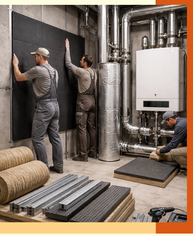 Шумоизоляция котельной в Коркино от 6748 руб. под ключ | Профессиональная звукоизоляция — ТепломастерКрк