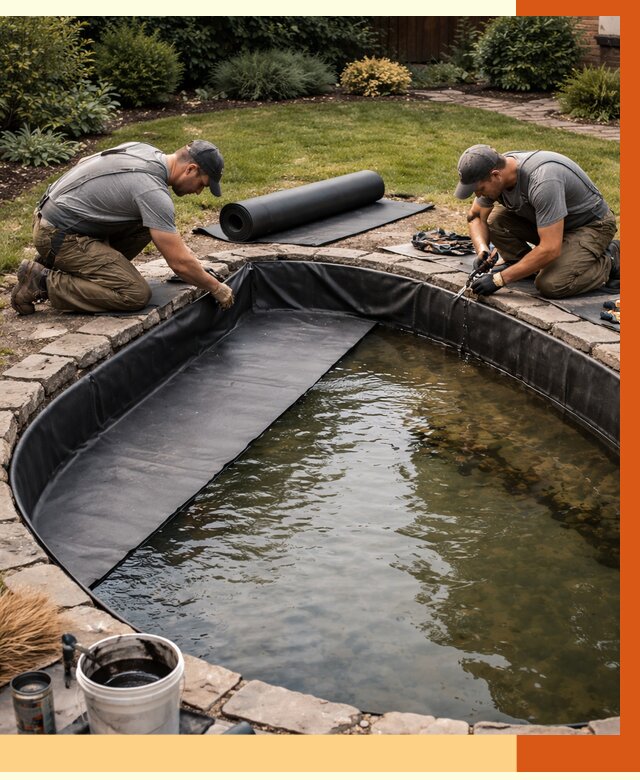 Гидроизоляция пруда в Коркино от 15572 руб. под ключ | ТепломастерКрк профессионально